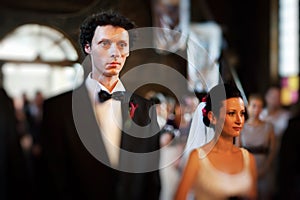 Bride and groom in church