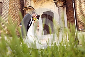 Bride and groom in the city