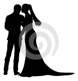 Bride And Groom Couple Wedding Dress Silhouettes