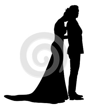 Bride And Groom Couple Wedding Dress Silhouettes