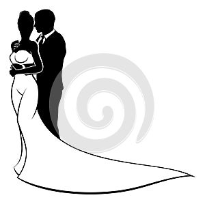 Bride and Groom Couple Wedding Silhouette