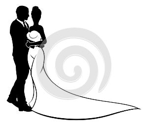 Bride and Groom Couple Wedding Silhouette