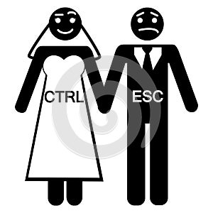 Bride groom CTRL ESC icon photo