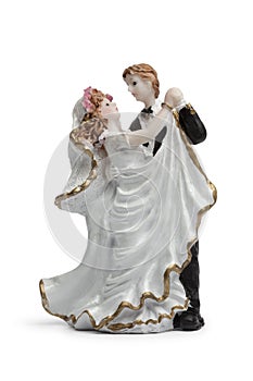 Bride and groom dancing cake topper