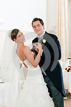 Bride and groom dancing the first dance