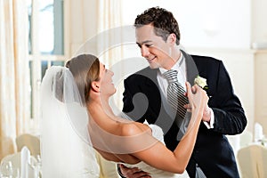 Bride and groom dancing the first dance