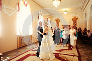 bride and groom dancing on the wedding