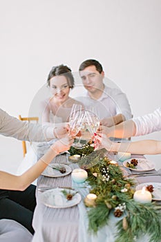 Bride And Groom Enjoying Meal At Wedding Reception