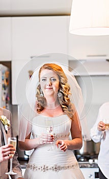 Bride And Groom Enjoying Meal At Wedding Reception