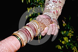 Bride & Groom Hand` Together