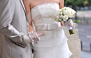 Bride and groom hands