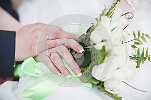 Bride groom hands