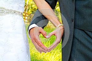 Bride and Groom Heart Shape Hands