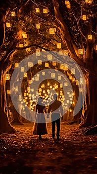 Bride and groom holding hands during the wedding ceremony