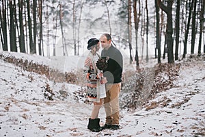 Bride and groom hugging