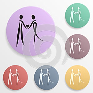 Bride and groom icon on white backgroundbadge color set icon. Simple glyph, flat vector of valentine\'s day- wedding icons for ui