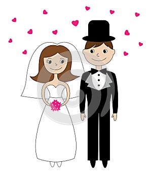 Bride and groom illustration