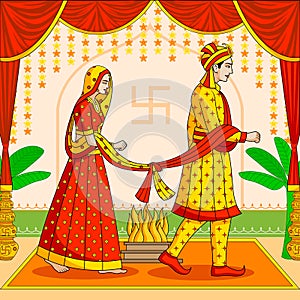 Bride and Groom in Indian Hindu Wedding