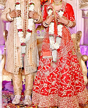The bride and groom at the Indian Wedding