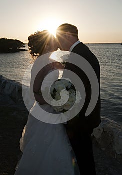 Bride and Groom kiss