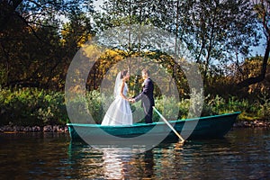 Bride and Groom in the Pleasure Boat