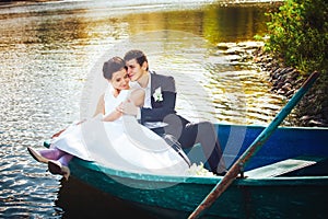 Bride and Groom in the Pleasure Boat