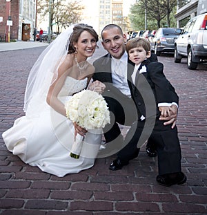 Bride and Groom with Ring Bearer