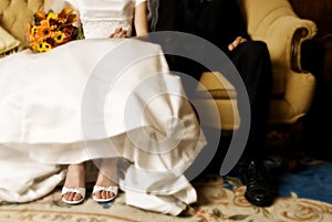 Bride & groom sitting