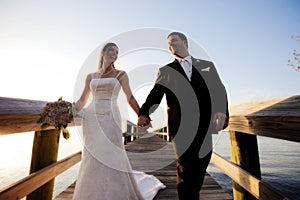 Bride and Groom walking