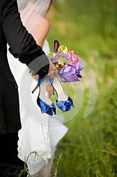 Bride and Groom walking