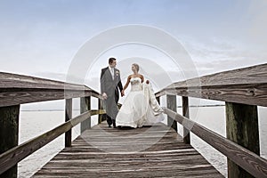 Bride and Groom walking