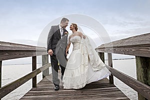 Bride and Groom walking