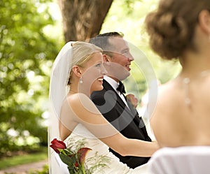 Bride and Groom at Wedding Ceremony