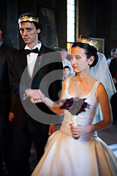 Bride and groom at wedding ceremony