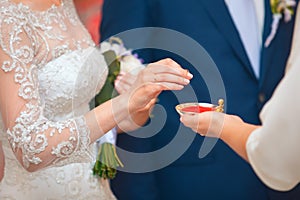 Bride and groom on wedding ceremony