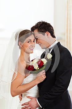 Bride and groom at wedding day