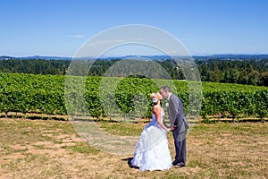 Bride and Groom Wedding Kiss