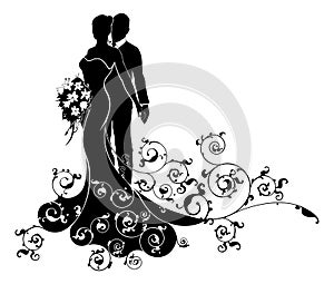 Bride and Groom Wedding Silhouette