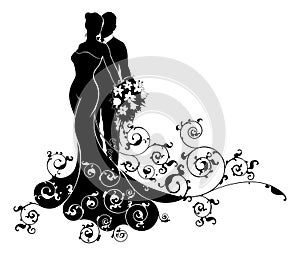 Bride and Groom Wedding Silhouette