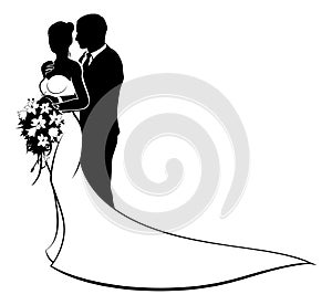 Bride and Groom Wedding Silhouette Couple