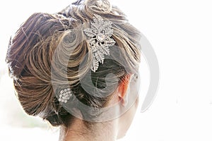 Bride hairstyle formal updo backview