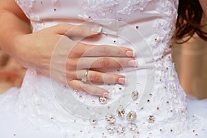 Bride hand and nails