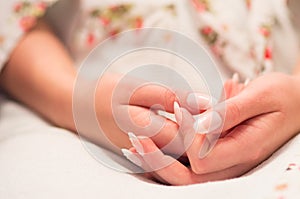 Bride hand and nails