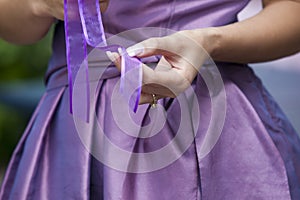 The bride with her engagement ring