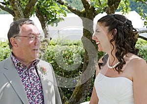 Bride and her Father enjoying a quiet moment