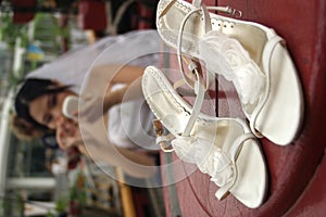 Bride with her shoes