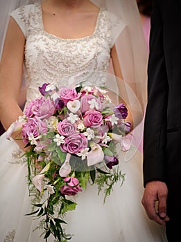 Bride holding bouquet