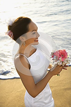 Bride holding bouquet