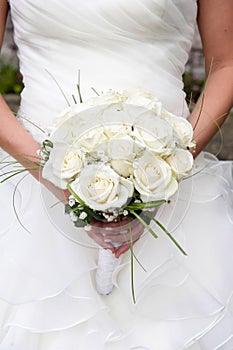 Bride holding a bouquet