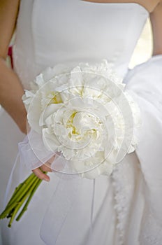 Bride holding bouquet